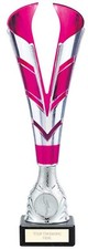 PRESENTATION CUP TROPHY - Pink / Silver Sports Award Trophies, FREE ENGRAVING