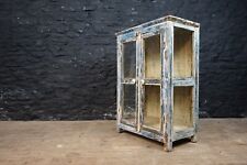 Antique Indian Glazed Cabinet / Cupboard in Blue & White ~ Bathroom Dining Room