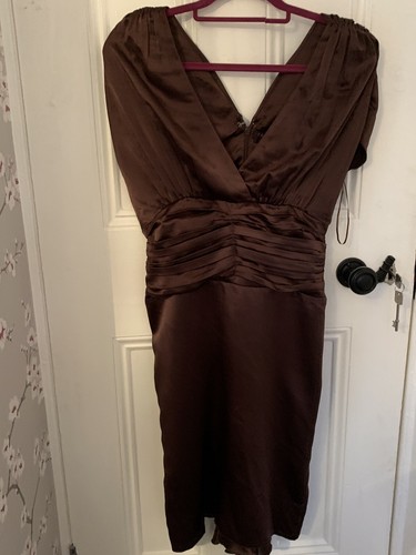 Charas brown satin dress size - satin,