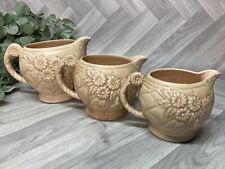 Set Of 3 Arthur Wood  Art Deco Style Graduating Jugs Victory 1930's Cottage Int