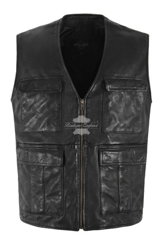 Mens multi pockets waistcoat - mens,