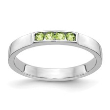 14k White Gold 4-stone Peridot
