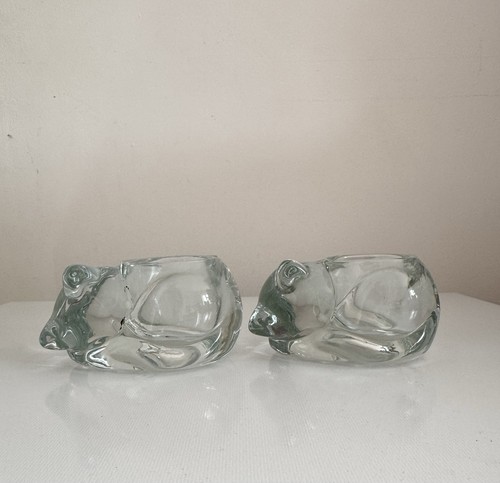 Pair vintage clear - pair, of