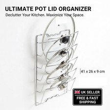Cupboard Door Wall Saucepan Pan Lids Storage Rack Holder for 5 lids In UK