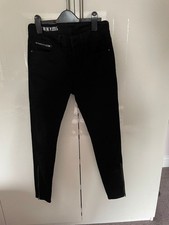 Black M & S Ankle Grazer Skinny  Trousers With Zips At Ankle NWOT