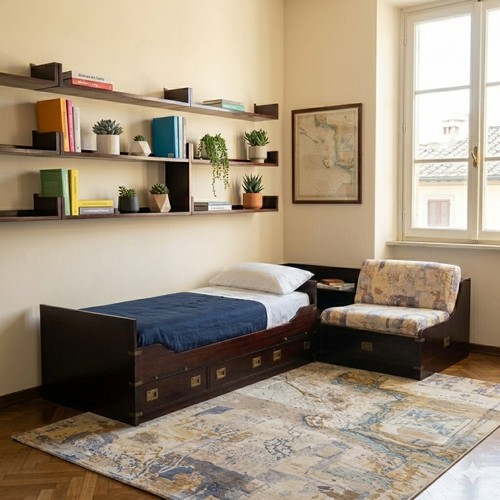 Antique single bed navy style - bed,