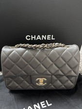 Chanel Grey Mini Rectangular Classic Flap lambskin bag