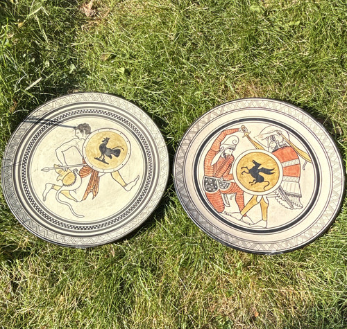 Pair vintage greek warrior - pair,