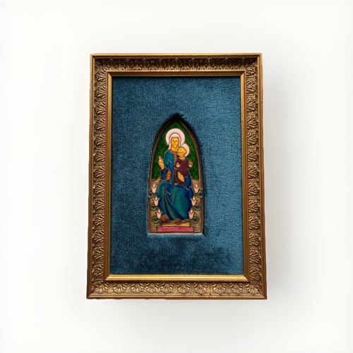 Enamel icon plaque framed - enamel, ave