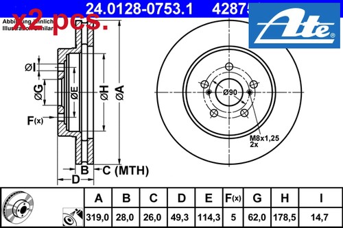Pcs front brake disc set - brake,