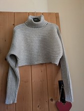 Light Grey Ribbed Cropped