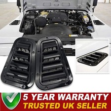 FOR LAND ROVER DEFENDER 90 110 TOP AIR INTAKE VENTS GLOSS BLACK WING BONNET SET