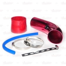 Universal 3" Cold Air Intake Pipe Tube Duct Motor System RED