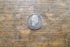 SPAIN 1859 silver real, nice grade.