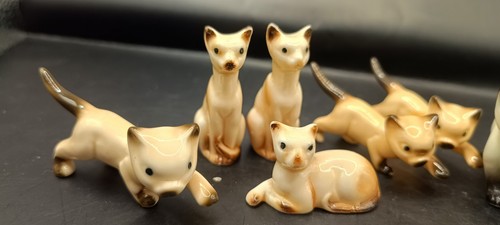 Siamese porcelain cat - porcelain,