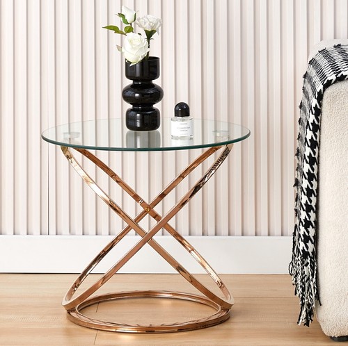 Round tempered glass lamp side - round,