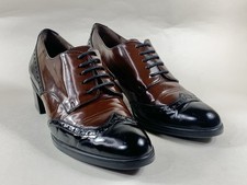 Wonders Ladies Black & Tan Two Toned Lace Up Wingtip Brogue Shoes UK 5 EU 38