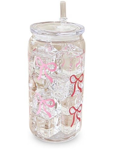 Pink bow cup - bow, plastic