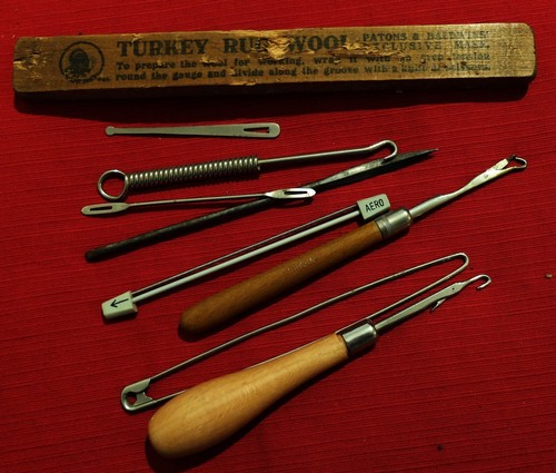 Vintage rug making - making, tools