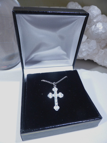 Solid silver cross pendant - silver,