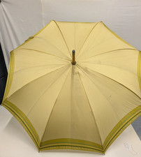 Vintage Valentino Cream & Olive Green Umbrella / Parasol