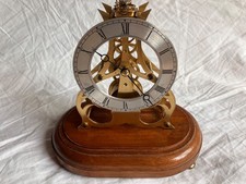 Vintage Miniature Skeleton Mantel Clock KJB Jewelled Platform Escapement