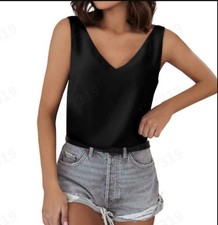 ✔Ladies Strappy Satin Silk Vest Cami Summer Holiday Sleeveless Casual Blouse Top