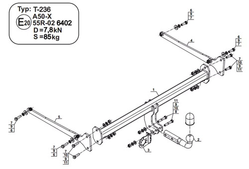 Swan neck tow bar - tow, toyota