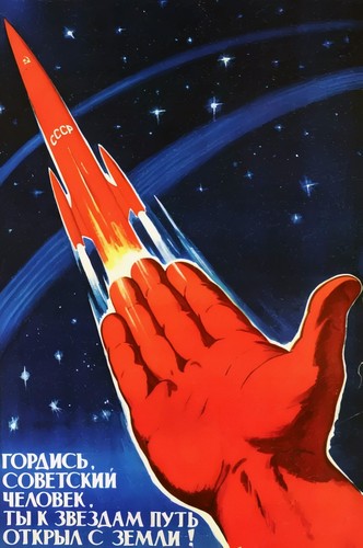 Ussr space propaganda poster - ussr,