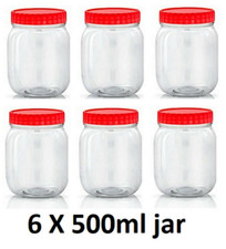 6 X 500ml Plastic Storage