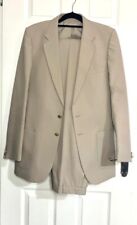 Vintage St MIchael Mens Cream / Beige Suit Jacket & Trousers Size 38" Chest 34"