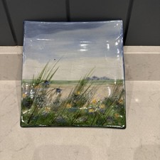 Highland Stoneware Hanging Decorative Plate Hand Painted Sea Scene 