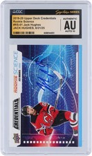 Autographed Jack Hughes Devils Hockey Slabbed Rookie Card Item#14362342 COA