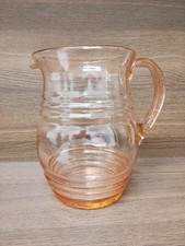 Art Deco Pink Glass Jug 