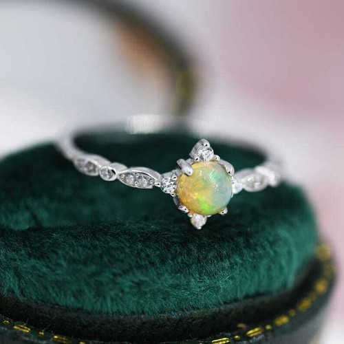 Genuine opal ring sterling - ring,