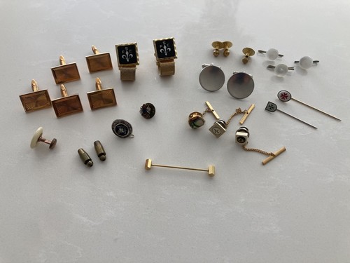 Vintage cufflinks tie pins - &,