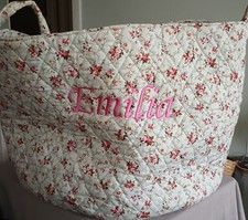 MY 1ST YEARS CHILDREN'S STORAGE TOY BAG PERSONALISED EMBROIDERY SHABBY CHIC 