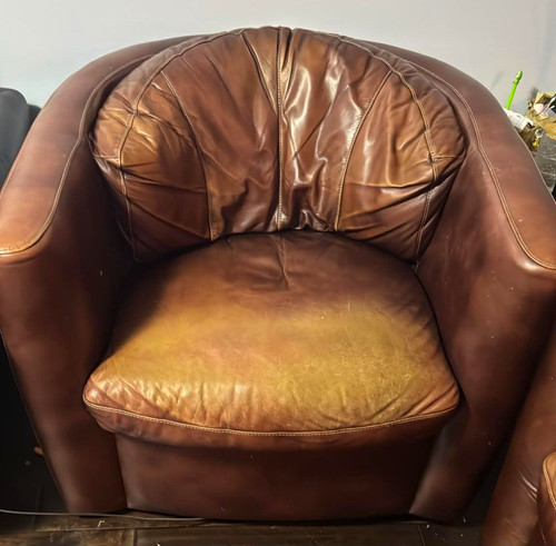 Pair brown leather - of,