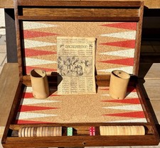 Vintage Wood Carved Backgammon