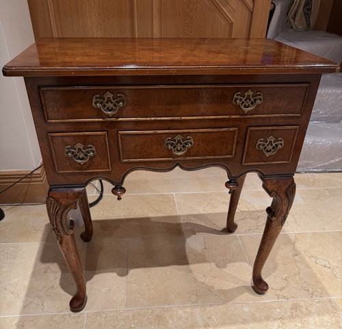 Georgian style burr elm lowboy - georgian,
