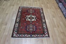 VINTAGE HANDMADE PERSIAN ORIENTAL HERIZ RUG OF TRIPLE MEDALLION  138 X 97 CM