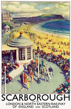 TU45 Vintage Scarborough LNER Railway Travel Poster Re-Print A4