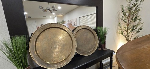 Vintage chinese brass tray - vintage,