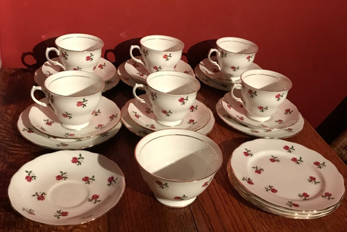 Colclough ditsy rose set 6 - colclough,