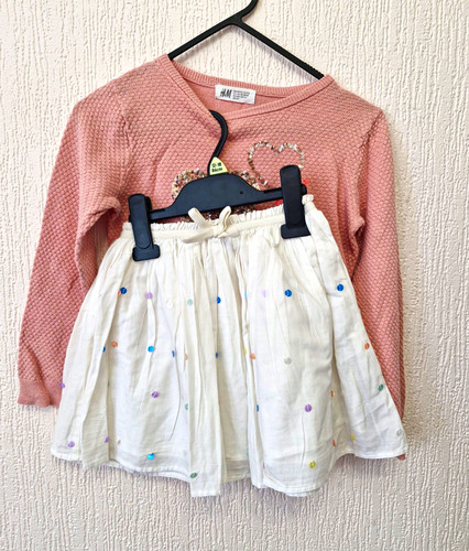 Girls 2pc skirt set pink - h&m,