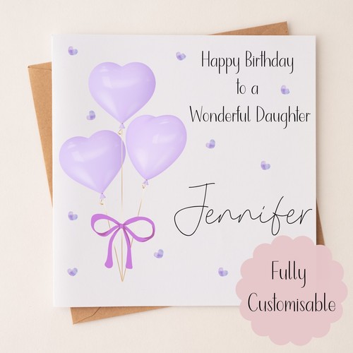 Female balloons birthday card - balloons,