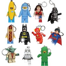 Lego Figure Keychain LED Light Keyring Torch Mini Figure Star Wars Marvel 3inch