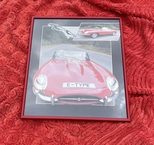 Jaguar type red framed - framed, print