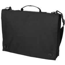 Kids Black School Bag Adult Work Conference Reading Folder Briefcase with strap