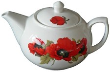 One cup teapot       Poppy design holds just 1 cup of tea perfect for one person